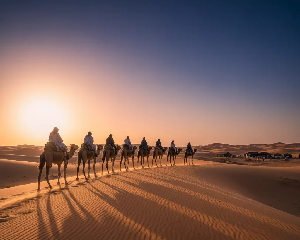 Kamelreiten in der Sahara