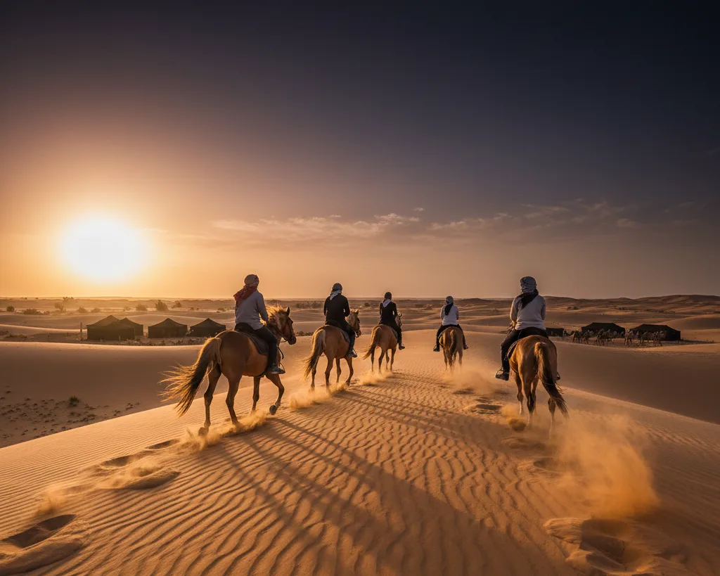 Passeio a cavalo pelo deserto