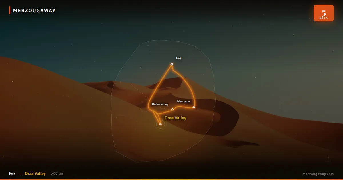 Najlepsza 5-dniowa trasa z Fezu do Merzougi: Sahara i miasta cesarskie
