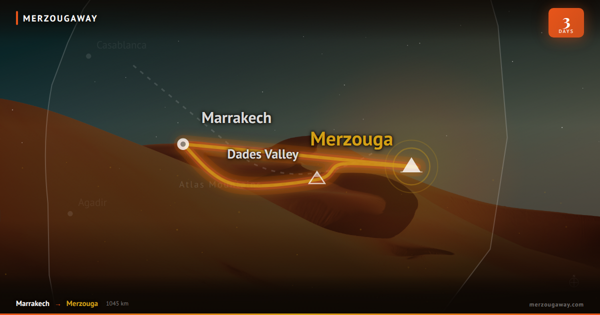 3-Day Shared Group Marrakech to Merzouga Budget Desert Tour